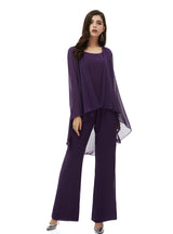 Purple Chiffon 3 Piece Mother of the Bride Dress
