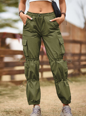 Pocket Adjustable Overalls Casual Pants