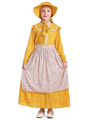 Pastoral Yellow Floral Girl Dress