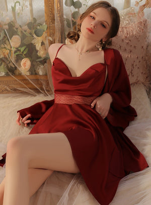 Sexy Irregular Perspective Suspender Nightdress