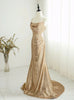 Gold Mermaid Sequins Spaghetti Straps Prom Dress