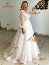 Tulle Long Sleeve Wedding Dress