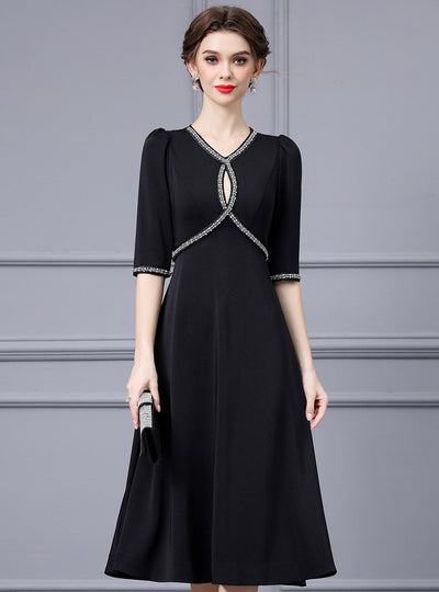 Short Sleeve Beading Mother Of The Bride Dress