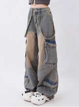 Retro Large Pocket Straight Pant