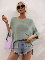 Loose Solid Color Pullover Knitting Sweater