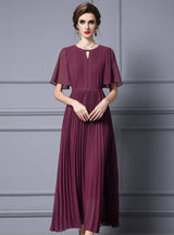 Apricot Chiffon Pleats Beading Mother Of The Bride Dress