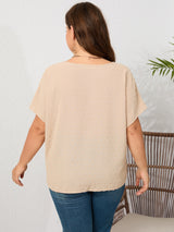Loose V-neck Short-sleeved Chiffon Kinked Shirt