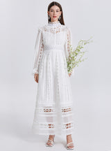 Palace High Neck Lantern Sleeve Dress