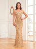 Gold Mermaid Sequins Off the Shoulder Prom Dress