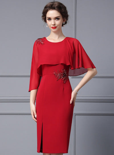 Scoop Neck Beading Mother Of the Brides Dress