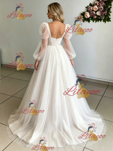 Tulle Long Sleeve Wedding Dress