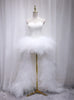 White Tulle Hi Lo Sweetheart Wedding Dress