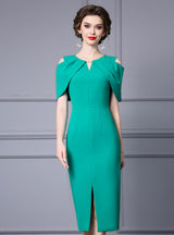 Green Split Mother Of The Bride Dress