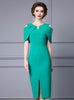 Green Split Mother Of The Bride Dress