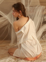 Loose Solid Color Shirt Nightdress Home Clothes