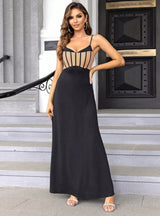 Black Straps Long Party Dress