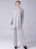 Gray Chiffon 3 Piece Mother Of The Bride Dress