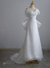 White Satin Off the Shoulder Wedding Dress