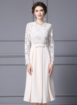 Purple Lace Long Sleeve Mother Of The Bride Dress