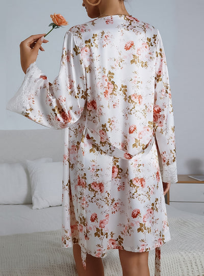 Sexy Lace Home Clothes Bathrobe Pajamas Suit