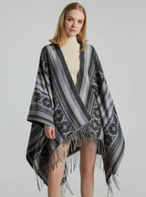 Jacquard Shawl Split Thick Cloak
