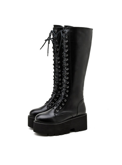 Retro Thick Bottom Side Zipper Slim Martin Boots