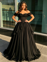 Black Tulle Off the Shoulder Quinceanera Dress