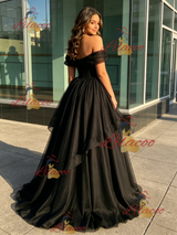 Black Tulle Off the Shoulder Quinceanera Dress