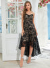 Black Lace Hi Lo Party Dress