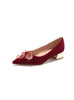 Low Heel Suede Pointed Wedding Shoes