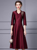 Burgundy Satin Beading Mother Of The Bride Dress