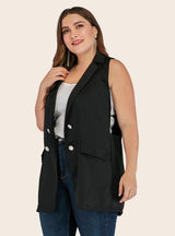 Solid Color Suit Double-breasted Loose Vest