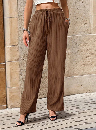High Waist Casual Straight Pants