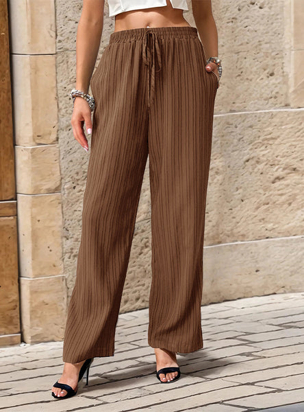High Waist Casual Straight Pants