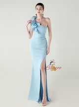 Mermaid One Shoulder Split Beading Prom Dress