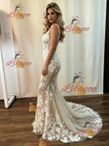 Sexy Mermaid Tulle Appliques Wedding Dress
