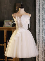 Ivory Tulle Pleats Homecoming Dress