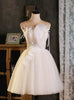 Ivory Tulle Pleats Homecoming Dress