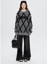 Color Matching Striped Retro Loose Sweater