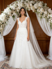 White Lace V-neck Wedding Dress