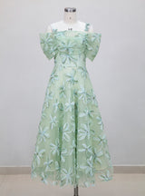 Sexy Butterfly Decorated Short Sleeve Slim Dress