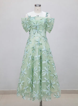 Sexy Butterfly Decorated Short Sleeve Slim Dress