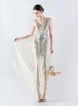 V-neck Sequins Mermaid Prom Dress