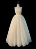 White Strapless Pleats Wedding Dress