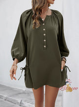 Casual Loose Elastic Pocket Dress