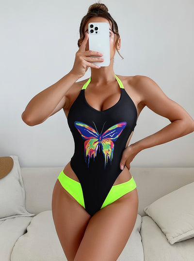 Sexy Contrast One-piece Bikini