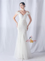 Sequins Tulle Spaghetti Straps Prom Dress