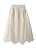 Irregular Gauze Splicing Corduroy Skirt
