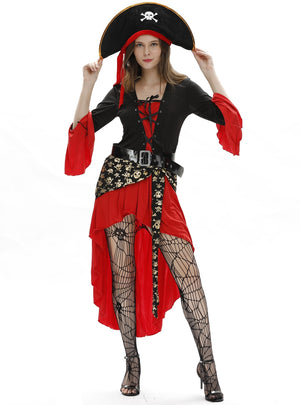 Halloween Caribbean Captain Queen Pirate Costume