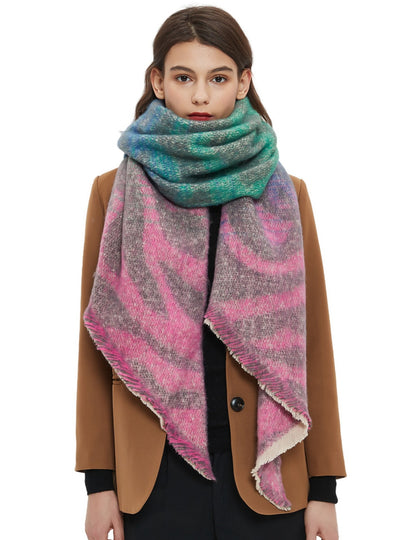 Jacquard Zebra Diagonal Scarf